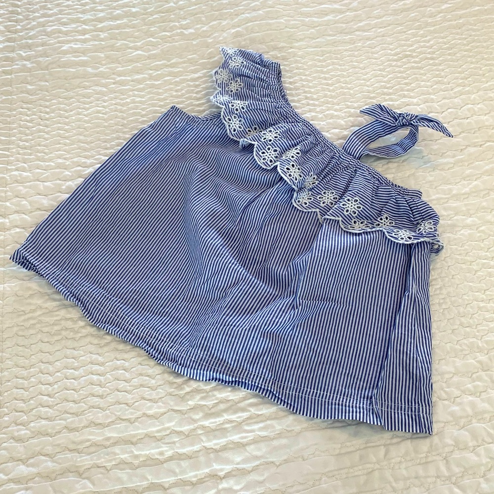 Cat & Jack, Adorable Striped Eyelet Summer Top, Sz Small (6/6x)